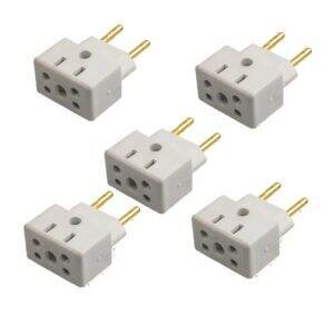 Adaptador Tomada Benjamin T - Universal 10a 20a c - 5 adaptadores - Bivolt