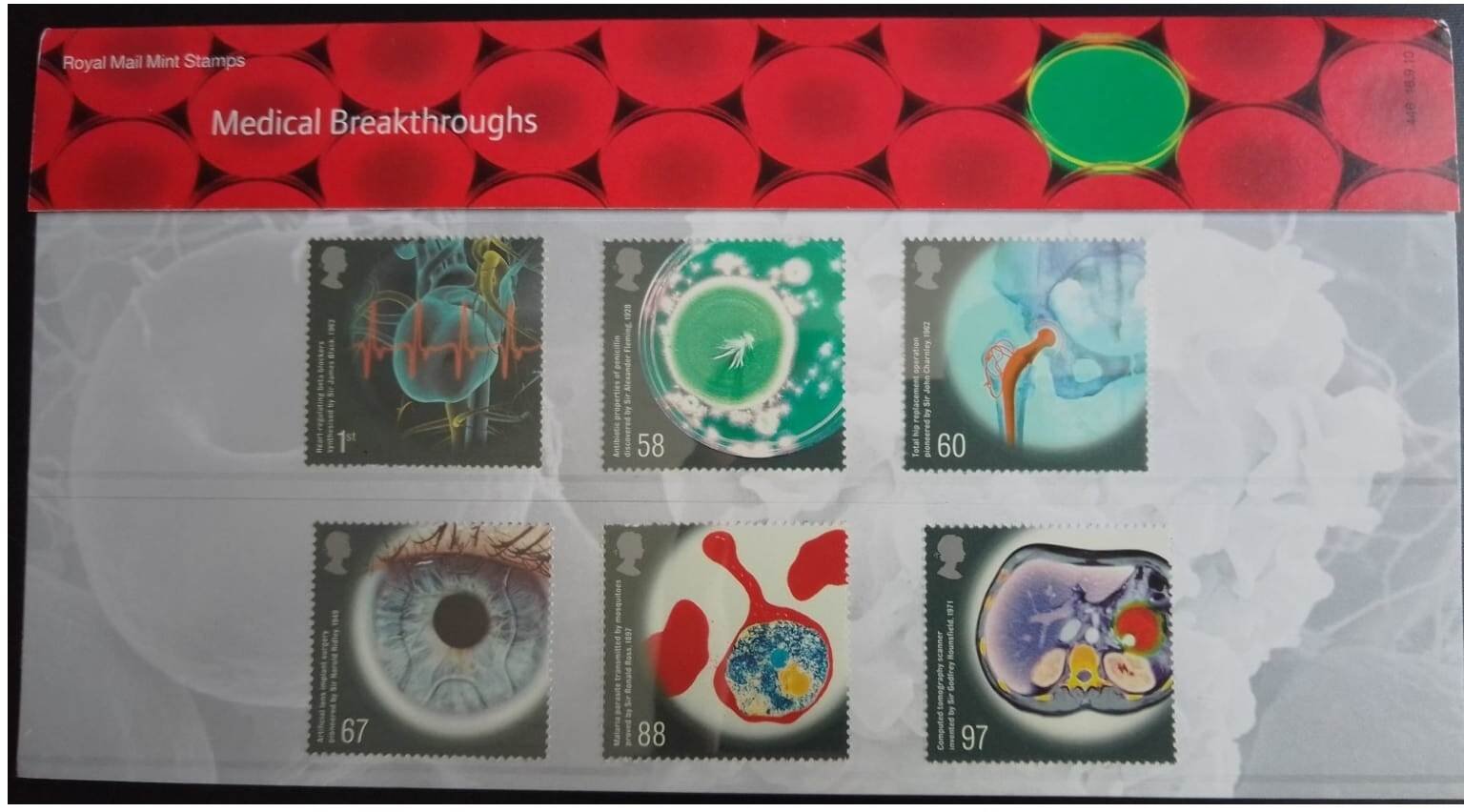 Coleção Stamps Presentations Pack da Royal Mail: Medical-Breakthroughs