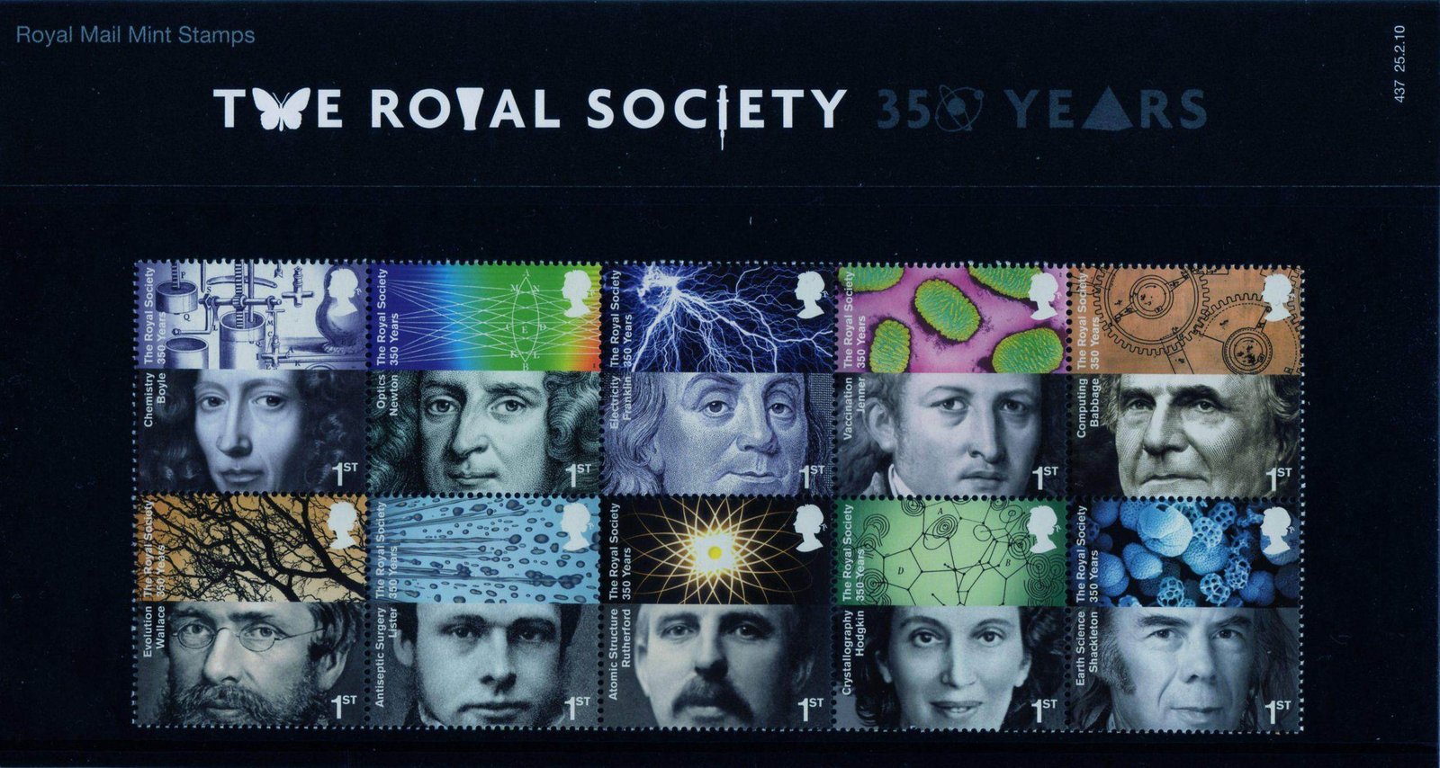 Coleção Stamps Presentations Pack da Royal Mail: The-Royal-Society