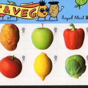 Coleção Stamps Presentations Pack da Royal Mail: Fruit & Veg