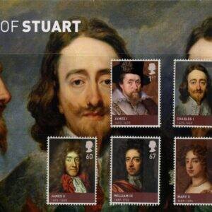 Coleção Stamps Presentations Pack da Royal Mail: The-House-of-Stewart-Kings-and-Queens