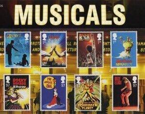 Coleção Stamps Presentations Pack da Royal Mail: Musicals