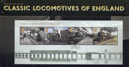 Coleção Stamps Presentations Pack da Royal Mail: Classic Locomotives of England