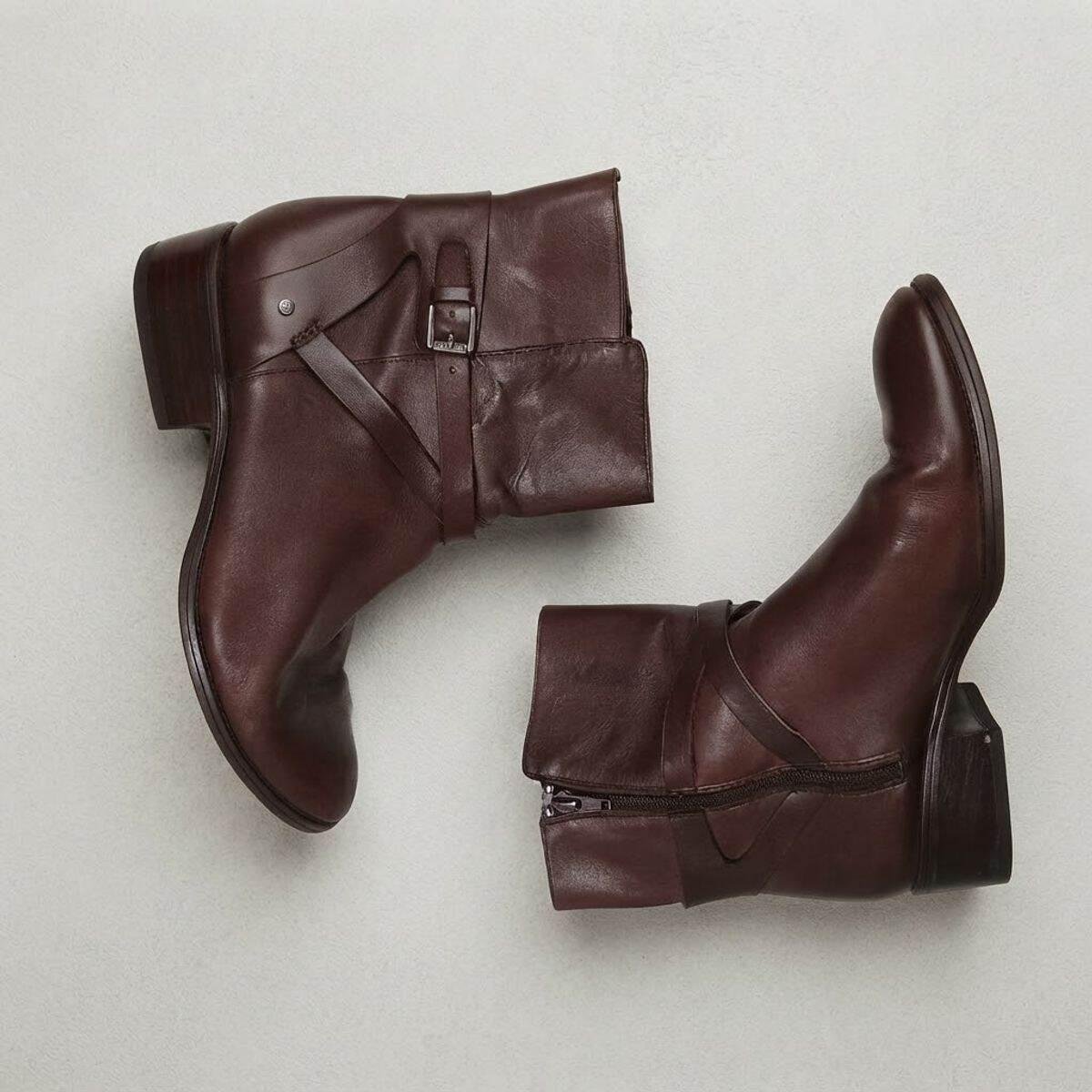 Bota Feminina Lauren Ralph Lauren marrom couro legítimo 38 - seleções exclusivas