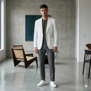 Blazer Pierre Cardin 100% linho branco of white luxo premium - seleções exclusivas - Semi-Novo
