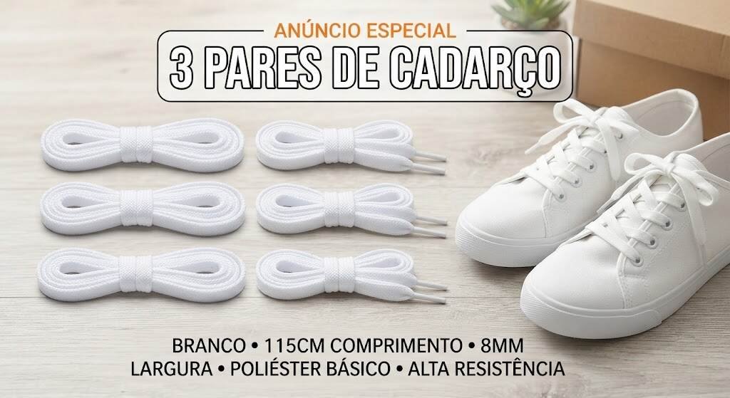 👟 Kit Exclusivo: 3 Pares de Cadarços (115cm x 8mm) - Imagem 6