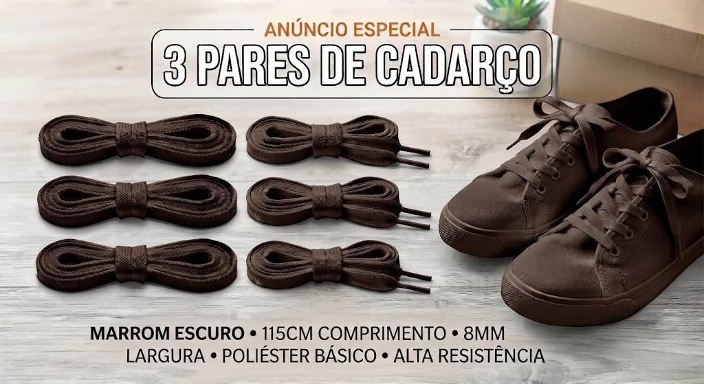 👟 Kit Exclusivo: 3 Pares de Cadarços (115cm x 8mm) - Imagem 4