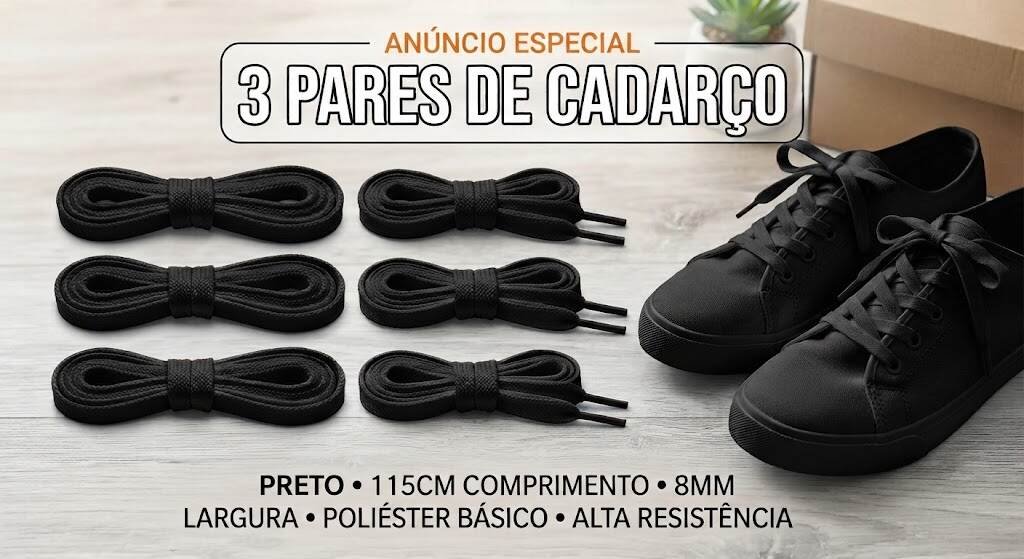 👟 Kit Exclusivo: 3 Pares de Cadarços (115cm x 8mm) - Imagem 5