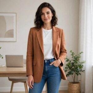 Blazer Caramelo Terracota100% Lã em Alfaiataria Feminino tam: 46 - Seminovo - seleções exclusivas